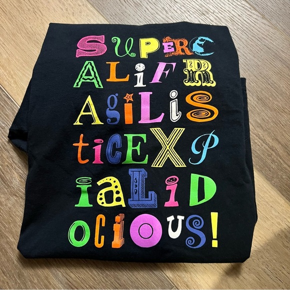 Disney Mary Poppins Broadway Black Short Sleeve T Shirt size XL Unisex - Picture 2 of 7